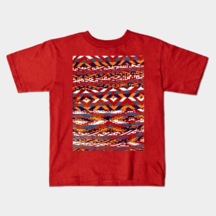 Antique Uzbek Kilim Rug Pattern Kids T-Shirt